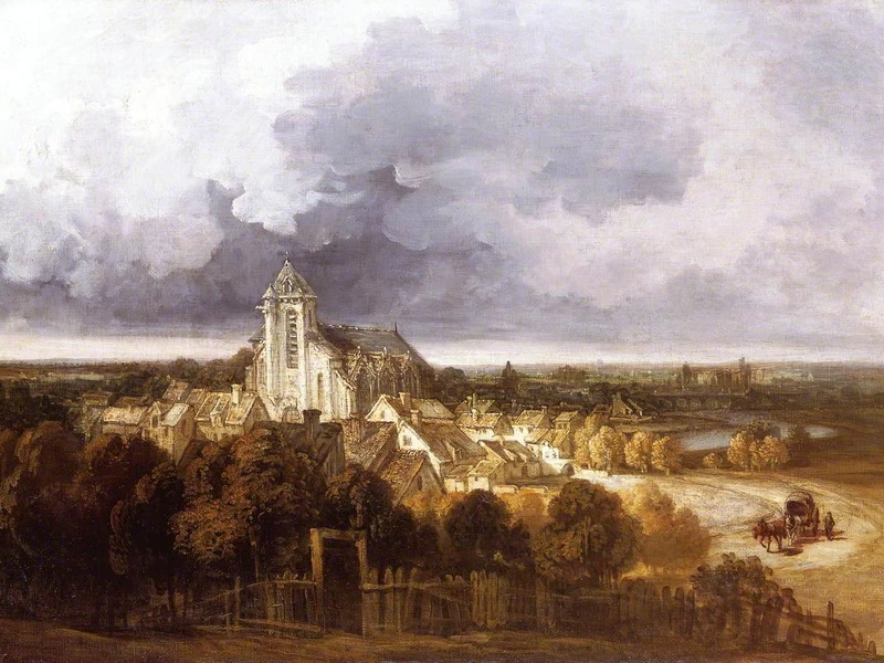 1763-Georges Bernard Michel - Vista di Meaux - Museo Nazionale del Galles